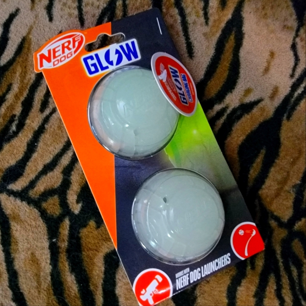 Nerf Dog Glow Dog Ball 2 Set Large